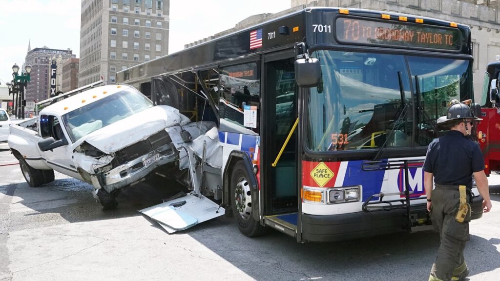 bus accident scene where people may need a bus accident lawyer