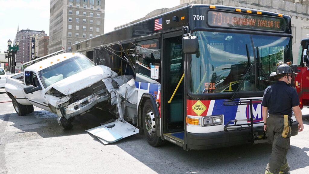 bus accident scene where people may need a bus accident lawyer