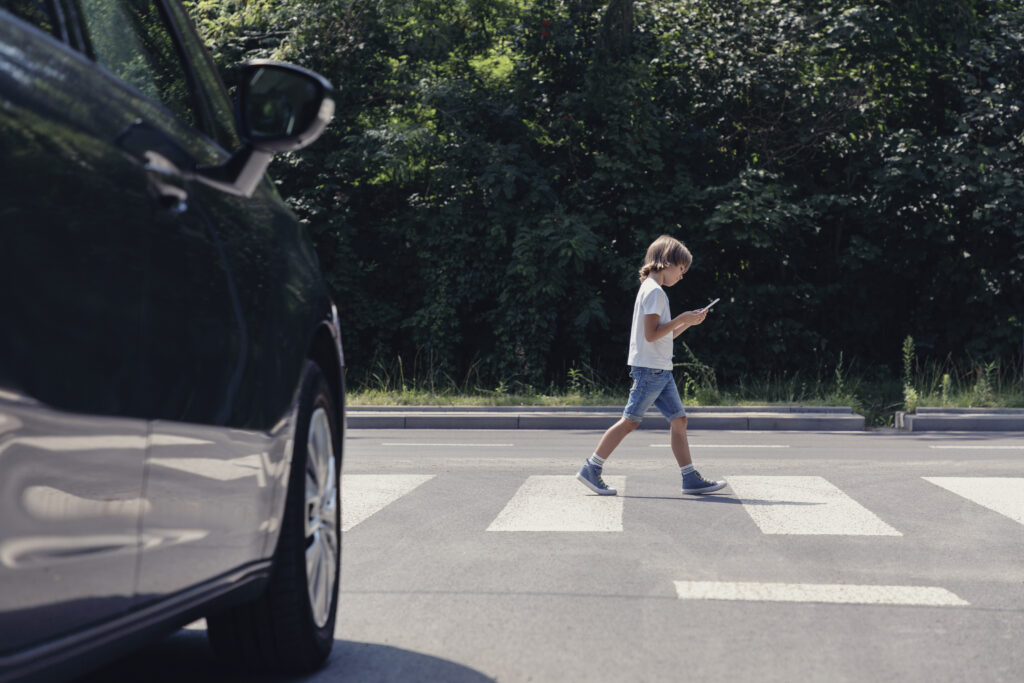 pedestrian accident, boy crossing the road, pedestrian car accident