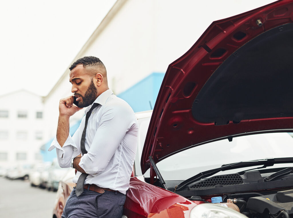 man calling progressive insurance after an accident in DC