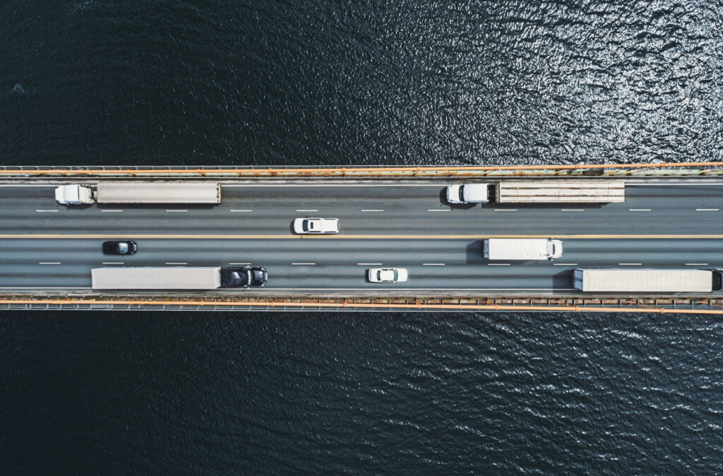 truck drivers on bridge in washington DC