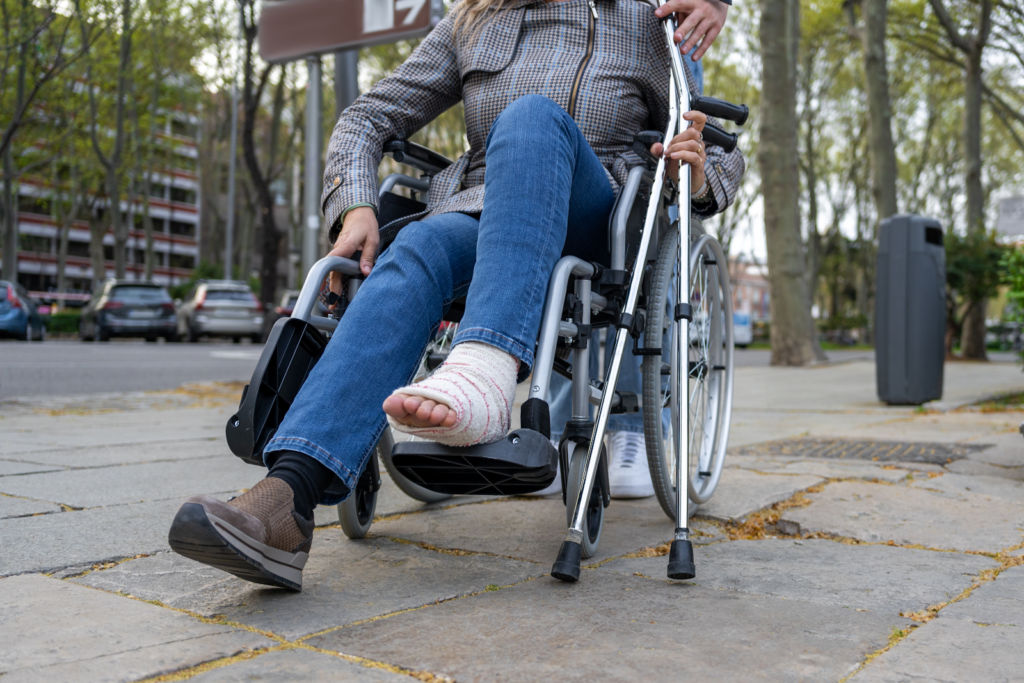 woman in a wheelchair after a personal injury accident, personal injury claim theme