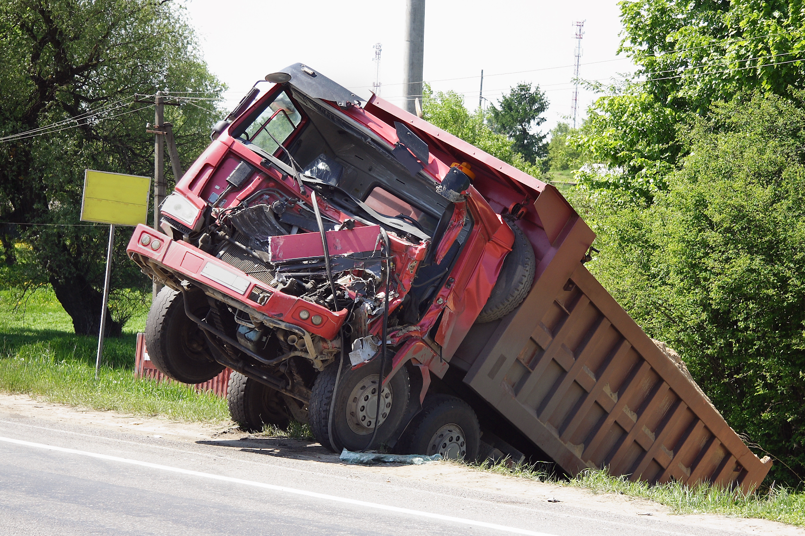 trucking company accident on the road in Rockville